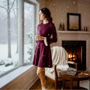 Eliza J Fit & Flare Long Sleeve Fit & Flare Sweater Mini Dress By Nordstrom